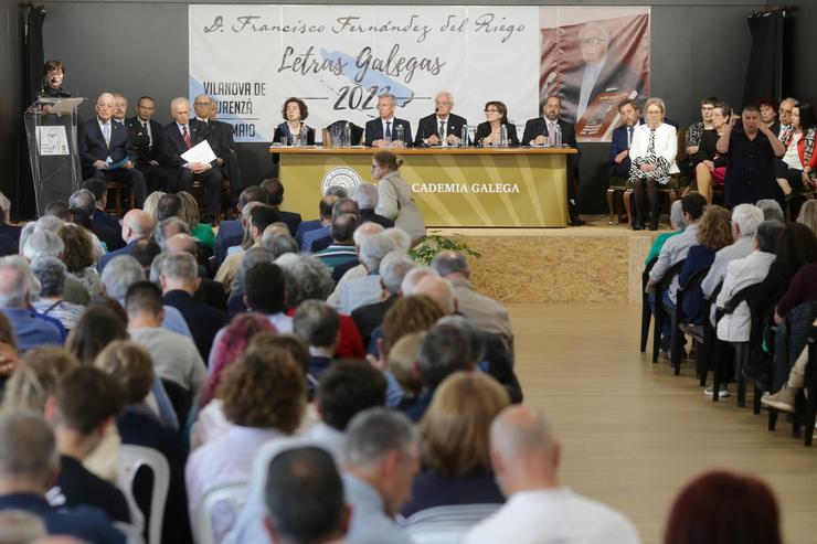 Vilanova de Lourenzá nunha sesión extraordinaria da Real Academia Galega con motivo da celebración do Día das Letras Galegas dedicado este ano a Francisco Fernández del Riego, natural da vila / CARLOS CASTRO - EP