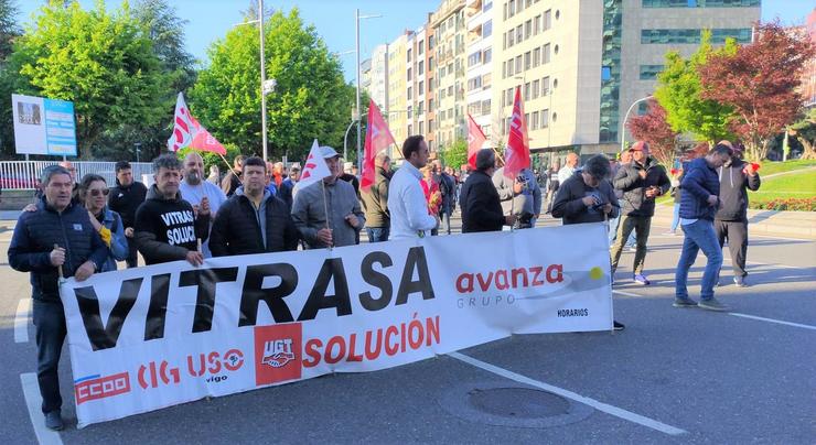 Protesta de traballadores de Vitrasa./ CIG 