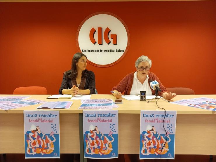 A Confederación Intersindical Galega lanza a campaña 'Imos rematar coa fenda salarial' contra a desigualdade de xénero. NICOLASA CASTRO 