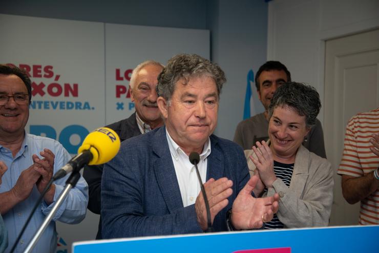 Miguel Anxo Fernández Lores na noite electoral. GUSTAVO DA PAZ