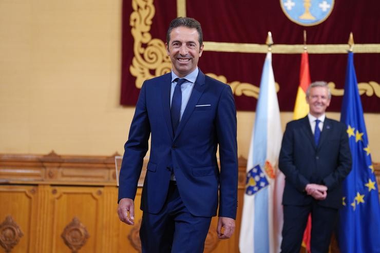 O novo Conselleiro de Mar, Alfonso Villares, durante o acto de toma de posesión dos titulares das Consellerías da Xunta, no Pazo de Raxoi, a 15 de xuño de 2023, en Santiago de Compostela, A Coruña, Galicia (España). Incorpóranse Elena Riv. Álvaro Ballesteros - Europa Press / Europa Press