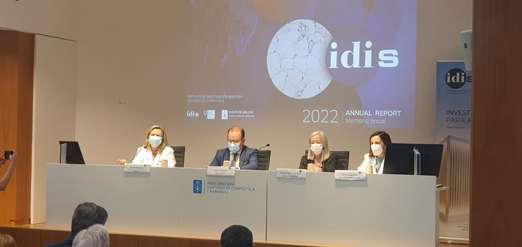 Acto da presentación da memoria anual do IDIS 2022.  IDIS obtivo unha captación de fondos superior aos 43,5 millóns de euros e máis de 118 proxectos de investigación o ano pasado.. NICOLÁS GÓMEZ CARBALLO 