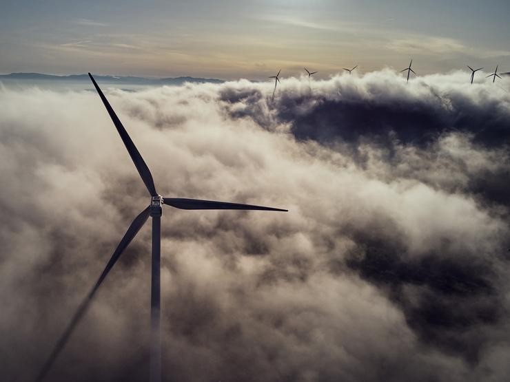 Aeroxeradores no parque eólico de Sil e Meda, a 31 de maio de 2023, en Esgos, Ourense / EP