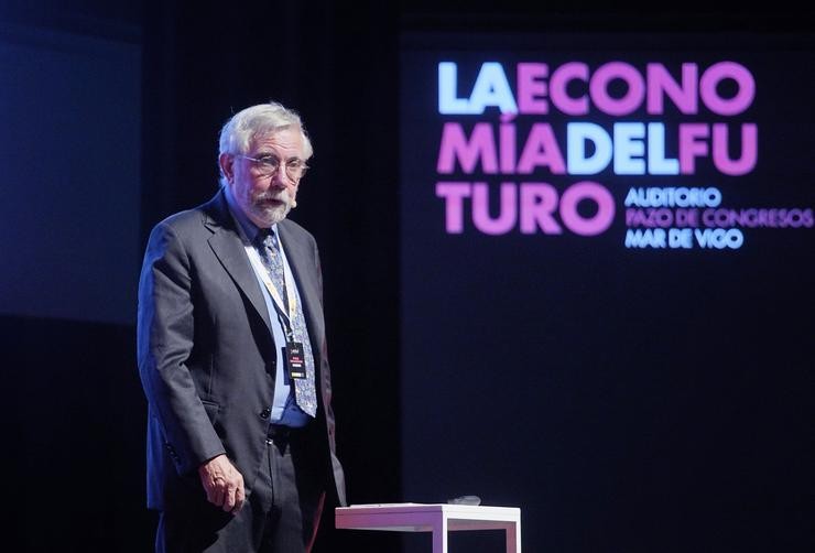 O premio Nobel de Economía Paul Krugman, durante unha conferencia no Vigo Global Summit 2023.. Javier Vázquez - Europa Press / Europa Press