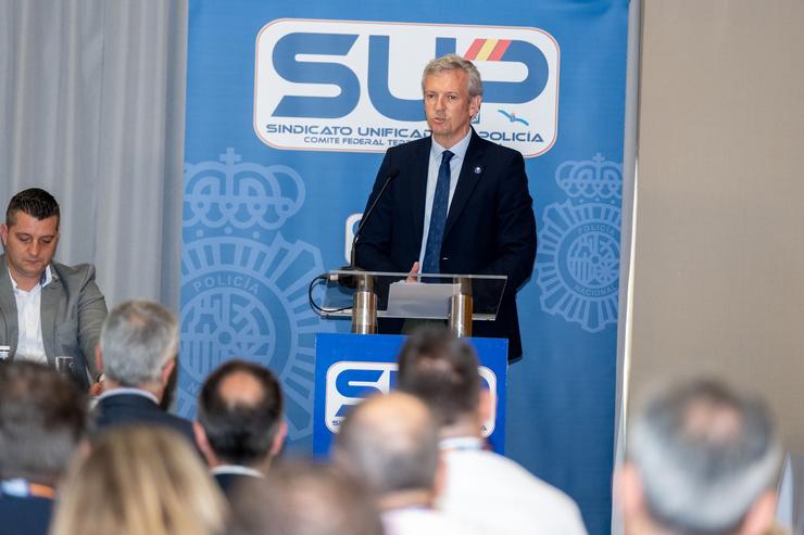 O presidente da Xunta durante a apertura da Asemblea do SUP en Galicia 