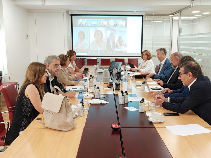 O Comité Permanente de Crue e as presidencias das comisións sectoriais da asociación, reunidos por primeira vez baixo o mandato da reitora Eva Alcón. CRUE / Europa Press