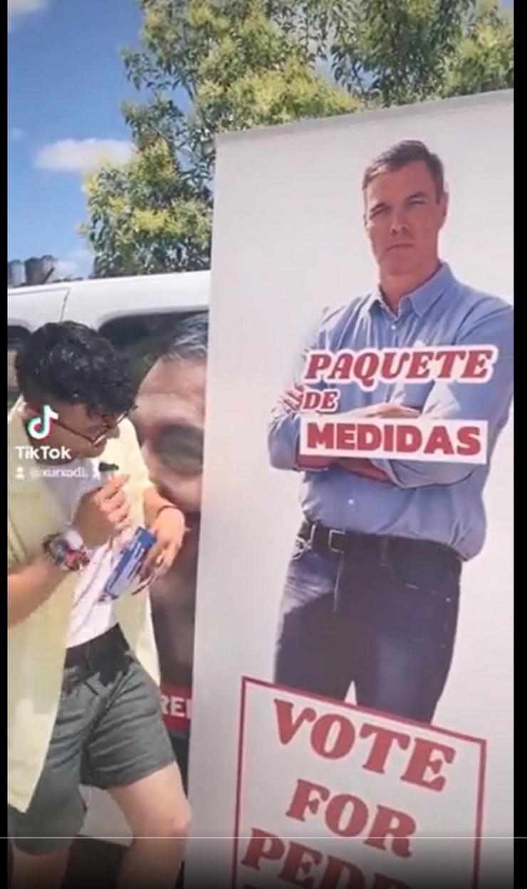 Captura do vídeo publicado polas Xuventudes Socialistas de Galicia nas súas redes sociais