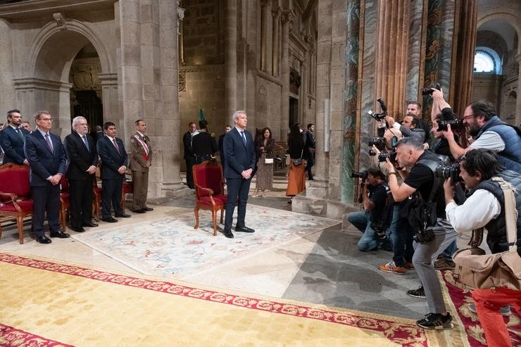 O presidente da Xunta de Galicia, Alfonso Rueda, actúa como delegado rexio na Ofrenda ao Apóstolo.. César Arxina - Europa Press / Europa Press