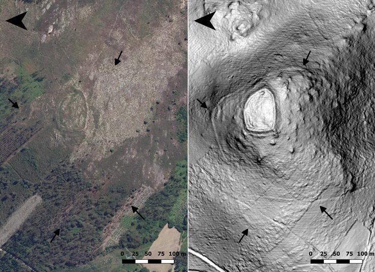 O xacemento de Santa Baia: modelo dixital do terreo no que se ve o campamento e o castro de Santa Baia, na Laracha, no seu interior / Romarmy