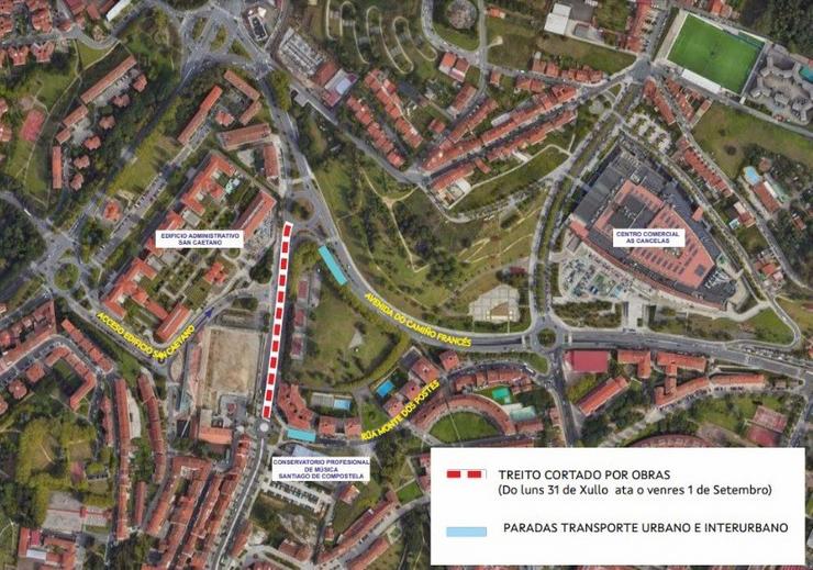 As obras da avenida Rodríguez de Viguri, en Santiago, cortarán o tráfico de 31 de xullo ata o 1 de setembro / Europa Press