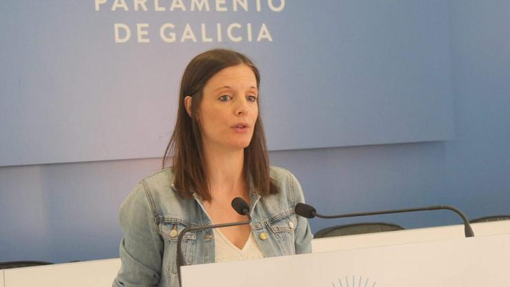 A viceportavoz parlamentaria do BNG, Olalla Rodil, en rolda de prensa / BNG