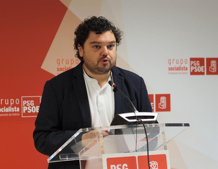 O deputado do PSdeG Xullo Torrado en rolda de prensa. PSDEG / Europa Press