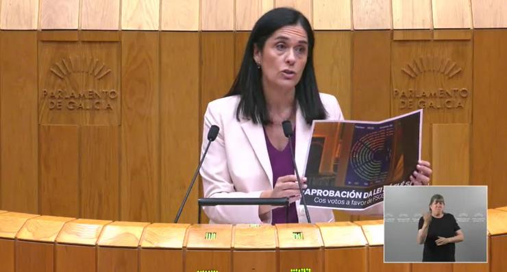 A deputada do PP galego, Paula Prado, no Parlamento de Galicia. PARLAMENTO DE GALICIA (CAPTURA) 