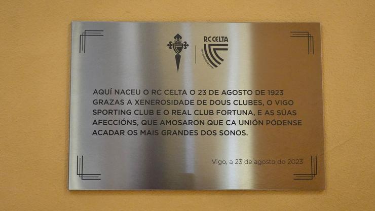 Placa Centenario do RC. Celta de Vigo