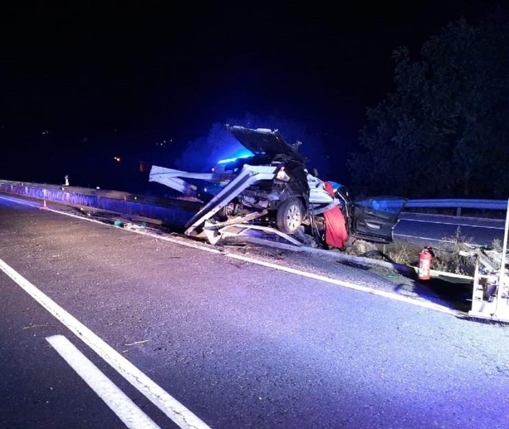 Accidente provocado por un xabaril / GARDA CIVIL - Arquivo