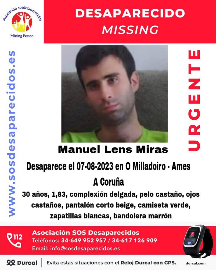 Mozo desaparecido no Milladoiro / SOS DESAPARECIDOS