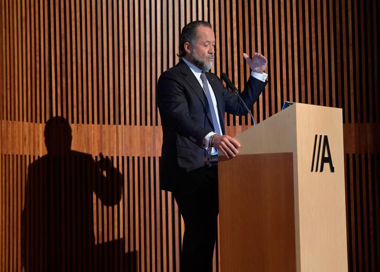 O presidente de Abanca, Juan Carlos Escotet, durante a inauguración da exposición internacional/ Europa Press - Arquivo