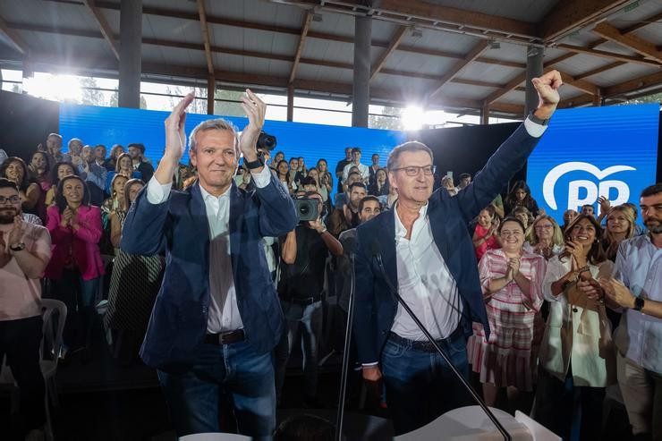 Feijoo e Rueda, nun acto en Santiago. César Arxina - Europa Press