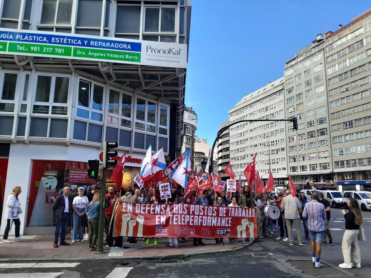 Protesta de traballadores de Teleperformance / Europa Press