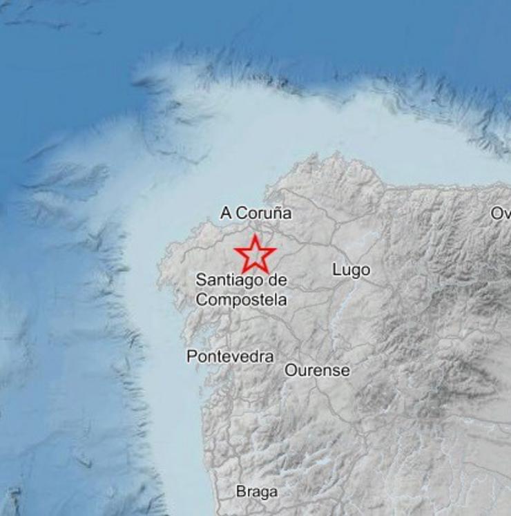 Tremor de terra rexistrado en Ordes.. INSTITUTO XEOGRÁFICO NACIONAL 