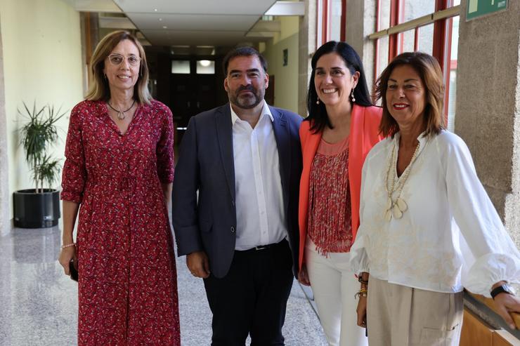 O novo portavoz parlamentario do PPdeG, Alberto Pazos, e as viceportavoces parlamentarias Paula Prado, Raquel Arias e Marisol Díaz Mouteiro / PPdeG
