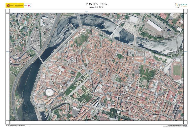Mapa de Pontevedra creado á carta na Casa do Mapa da Coruña