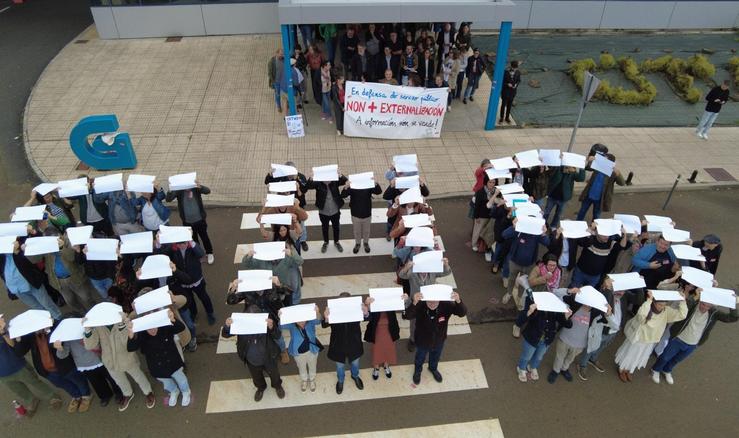 Concentración de traballadores en folga da CRTVG / COMITÉ INTERCENTROS