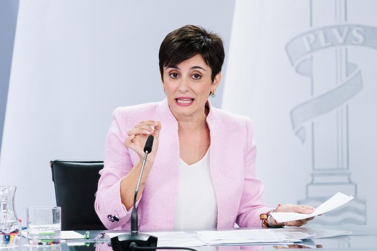 A ministra de Vivenda e Axenda Urbana, Isabel Rodríguez, durante unha rolda de prensa posterior á reunión do Consello de Ministros.. Carlos Luján - Europa Press / Europa Press