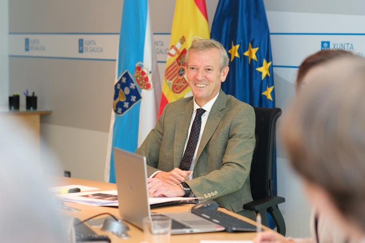 O presidente da Xunta, Alfonso Rueda, na reunión semanal do Consello da Xunta. DAVID CABEZON @ XUNTA / Europa Press