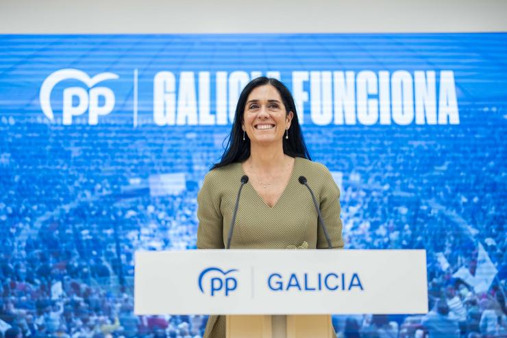 A secretaria xeral do PPdeG, Paula Prado, en rolda de prensa / ÍÑIGO ROLÁN