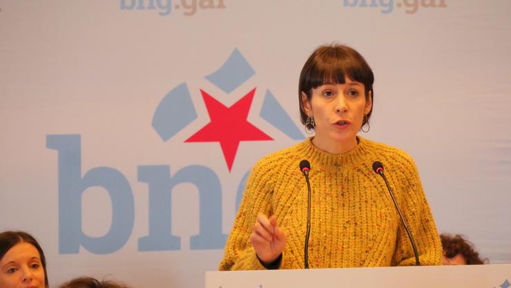 A portavoz nacional do BNG, Ana Pontón, nunha intervención no Consello Nacional.. BNG / Europa Press