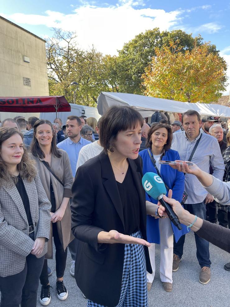 Ana Pontón fala cos medios en Monterroso.. BNG / Europa Press