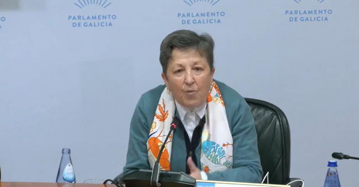 A exconselleira de Sanidade Pilar Farjas na comisión de investigación dos contratos da Xunta.. PARLAMENTO DE GALICIA / Europa Press