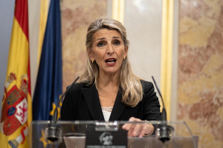 A vicepresidenta segunda e ministra de Traballo e Economía Social, Yolanda Díaz.. Alejandro Martínez Vélez - Europa Press / Europa Press
