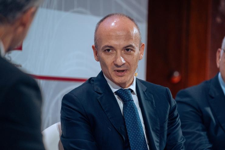 O conselleiro delegado de Inditex, Óscar García Maceiras,  intervén durante o acto da CNMV para celebrar o seu 35º aniversario, en CSIC, a 8 de novembro de 2024, en Madrid (España). Para conmemorar os 35 anos da Comisión Nacional do Mercado de Val. Gabriel Luengas - Europa Press / Europa Press