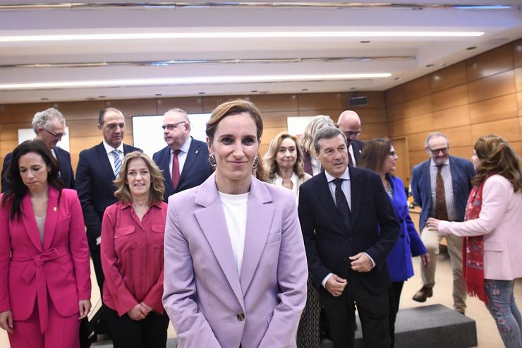 A ministra de Sanidade, Mónica García, durante o pleno do Consello Internacional do Sistema Nacional de Saúde (CISNS), na sede do Ministerio de Sanidade, a 11 de outubro de 2024 / Fernando Sánchez - Arquivo