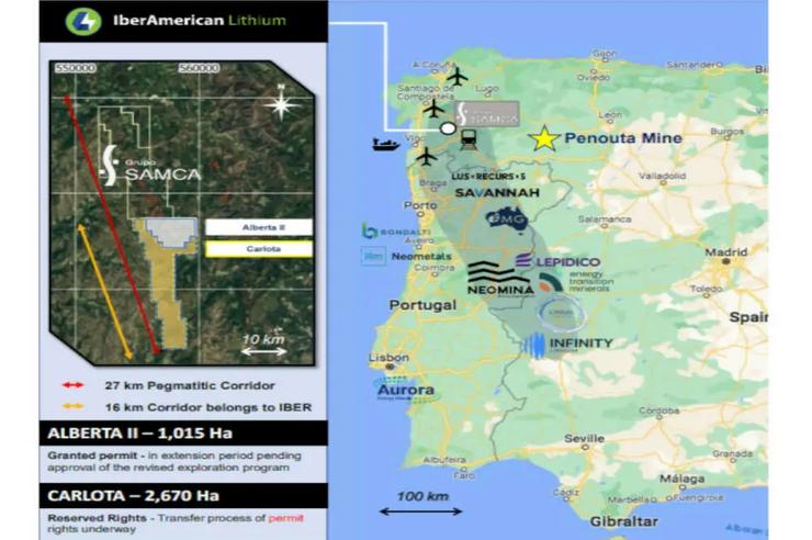Imaxe dos recursos de litio identificados por IberAmerican Lithium en Galicia / ED
