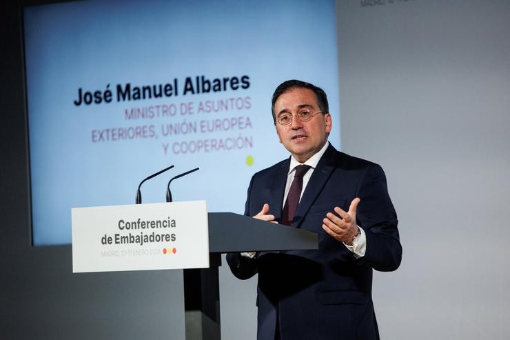 O ministro de Asuntos Exteriores, Unión Europea e Cooperación, José Manuel Albares, inaugura o VIII Conferencia de Embaixadores. Alejandro Martínez Vélez - Europa Press / Europa Press