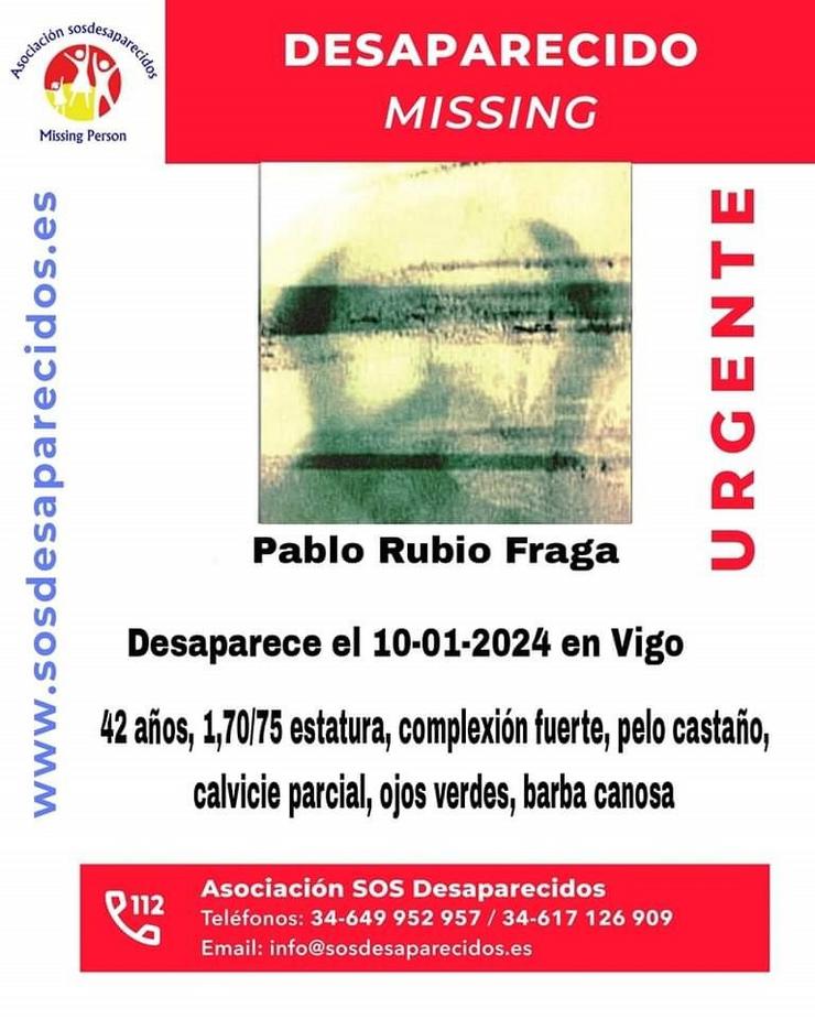 Imaxe do cartel do home desaparecido / SOS DESAPARECIDOS