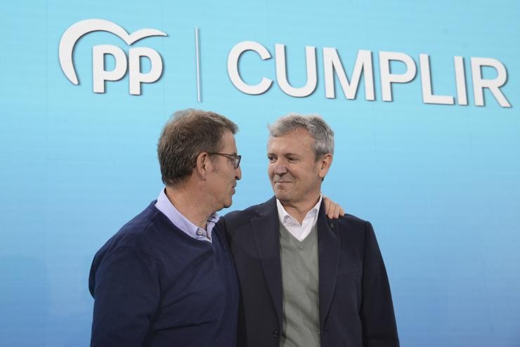 Feijóo e Rueda, durante a Interparlamentaria do PP