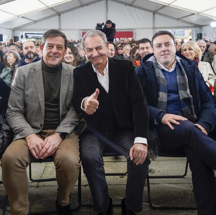 Zapatero con Besteiro e Valentín González / PSdeG