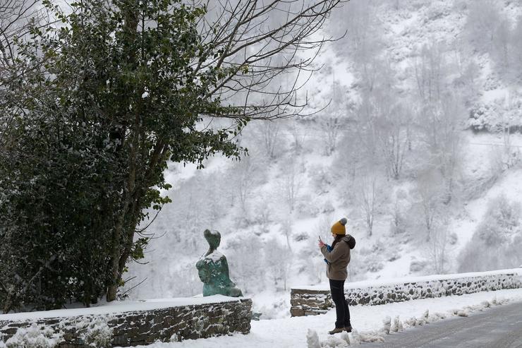 Neve en Pedrafita do Cebreiro, Lugo, a 23 de febreiro de 2024 / CARLOS CASTRO