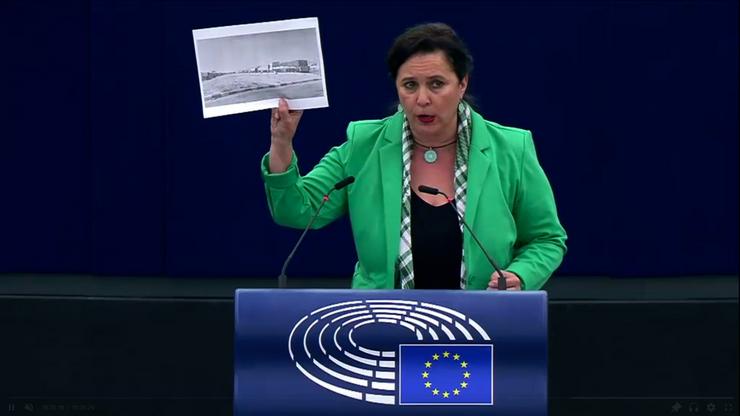 A eurodeputada do BNG, Ana Miranda, no pleno do Parlamento Europeo. BNG / Europa Press