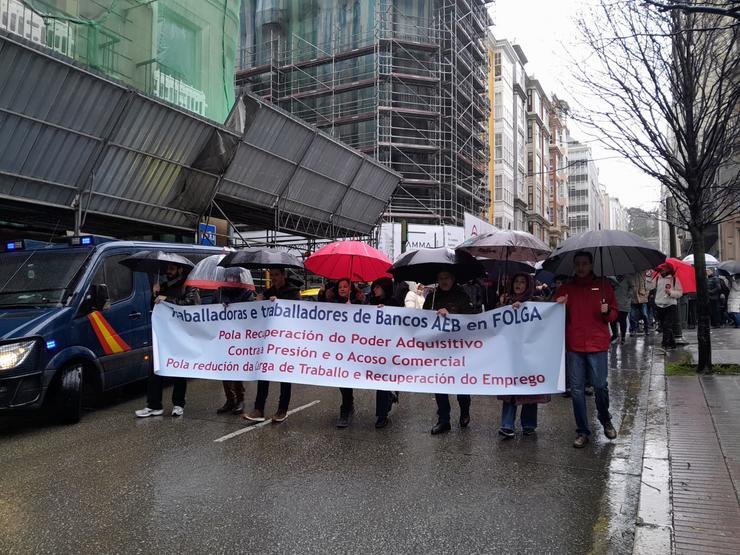 Protesta en demanda dun convenio "xusto" no sector bancario / Europa Press