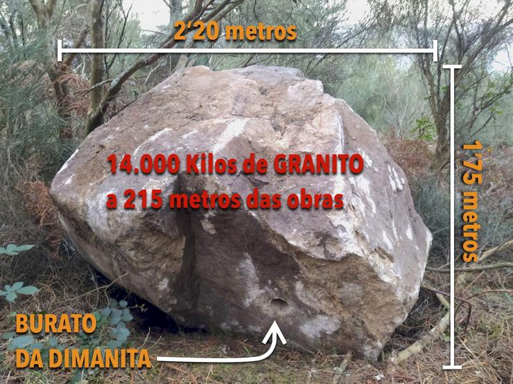 Veciños da contorna do Monte Acibal achan unha pedra dunhas 14 toneladas preto das obras dun eólico / VECIÑOS DA ZONA DO MONTE ACIBAL