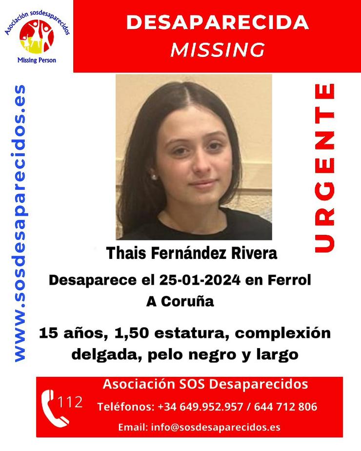 Moza desaparecida en Ferrol. SOS DESAPARECIDOS