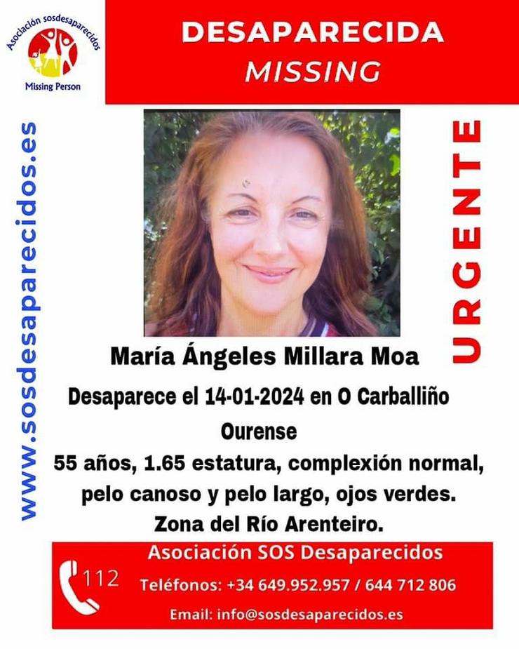 Muller desaparecida no Carballiño (Ourense). SOS DESAPARECIDOS / Europa Press