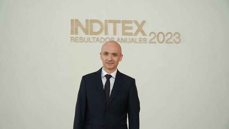 O conselleiro delegado de Inditex, Óscar García Maceiras, durante a presentación dos resultados do exercicio 2023 de Inditex. Gustavo da Paz - Europa Press