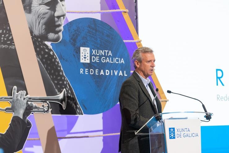 Alfonso Rueda, no acto de presentación da Rede Adival de dinamización cultural no rural galego.. XUNTA / Europa Press