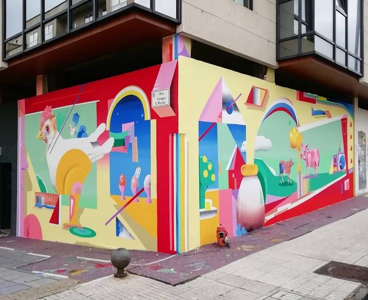 Mural de Pelucas en Vigo 